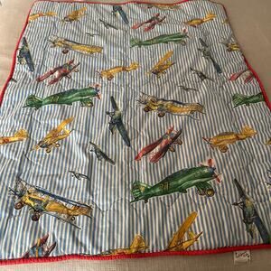 Vintage California Kids Airshow Airplane Throw Quilt Playmat Blanket | Nursery